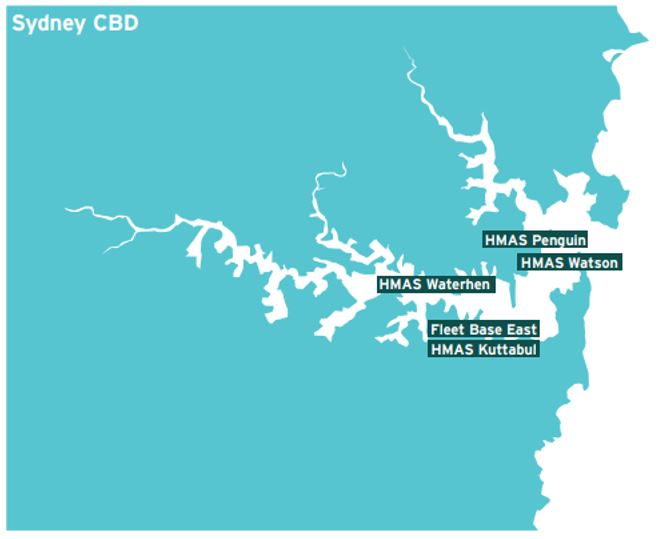 Map of Naval establishments - Sydney 